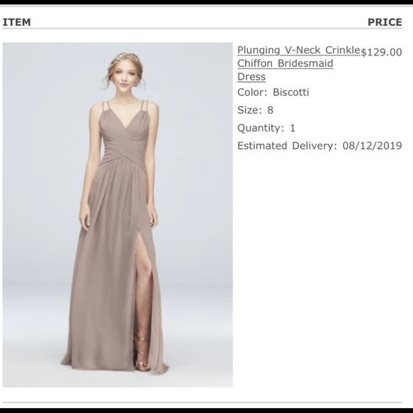 Dresses | Davids Bridal Bridesmaid Dress Color Biscotti | Poshmark
